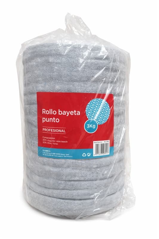 Bobina bayeta tubular punto azul, rollo de paños para limpieza