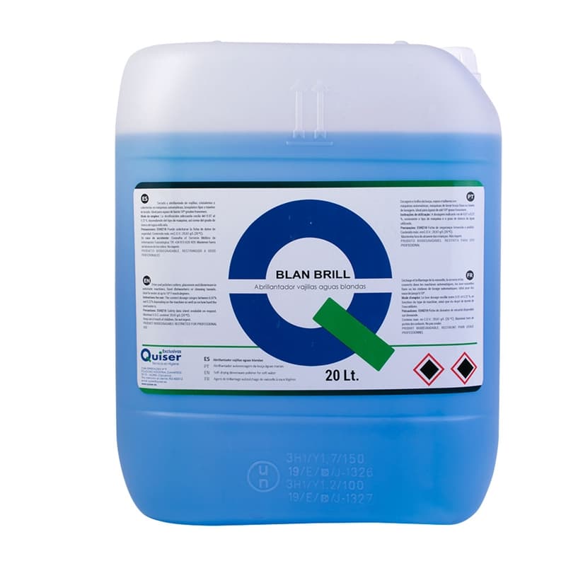 BLANBRILL Abrillan para vajillas aguas blandas 20kg, formato industrial