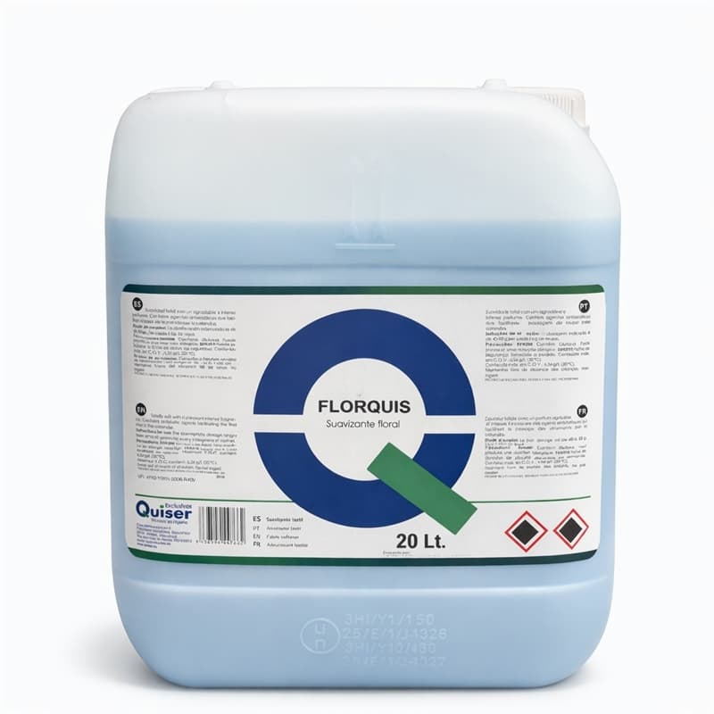 FLORQUIS suavizante floral, envase para lavandería con aroma floral