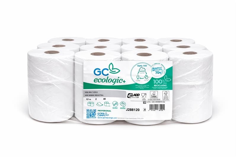 Papel mini mecha 2 capas 80 metros Paq. 12 unidades