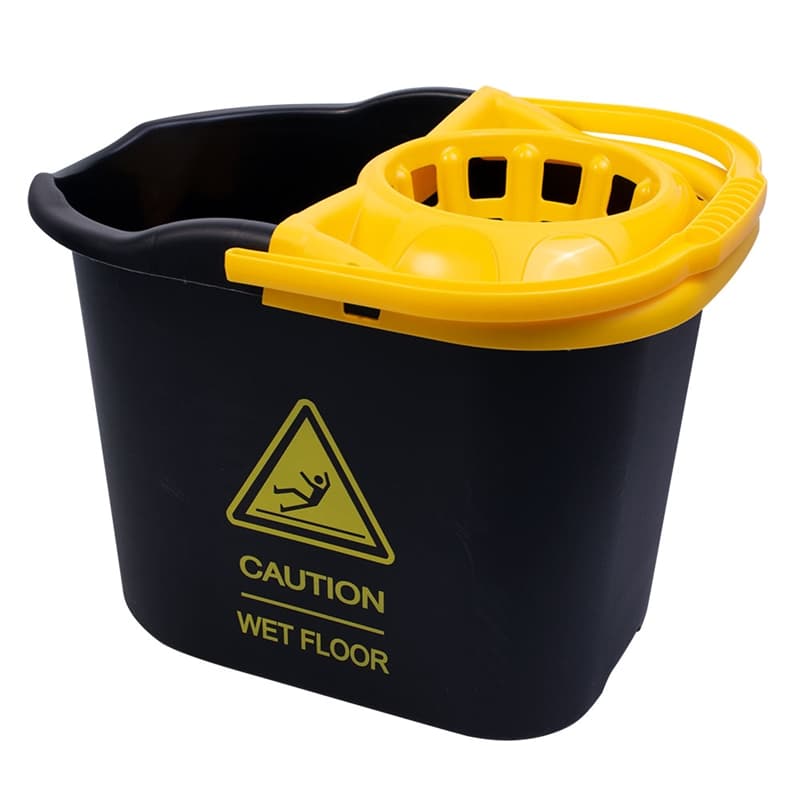 Cubo caution con escurridor 16 ltr, color amarillo, referencia QUISER4274