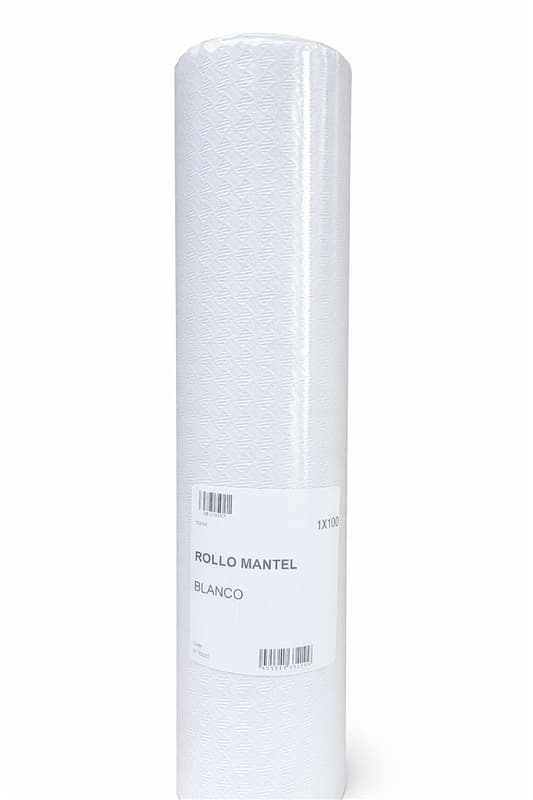 Rollo mantel 1x100 metros, papel desechable para hostelería, color blanco