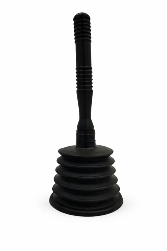 Desatascador tradicional manual fuelle negro con mango ergonómico