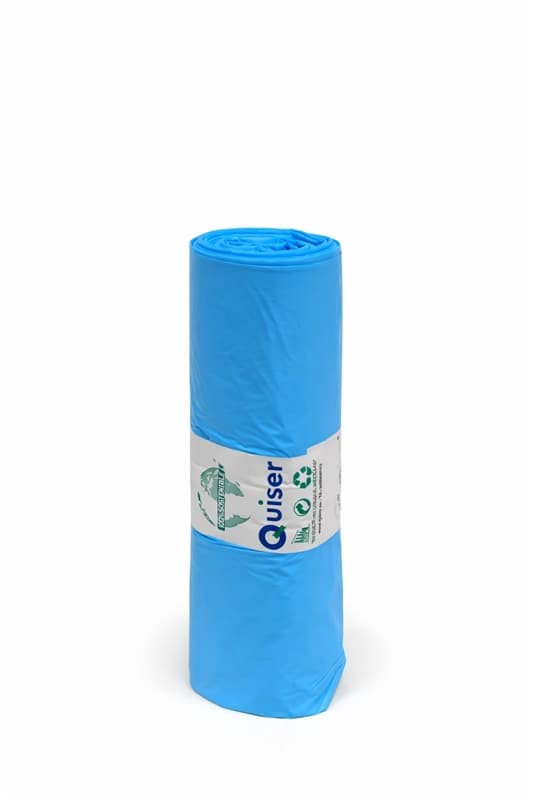 Bolsa basura 70x90 azul 100% sostenible, rollo 20 unidades