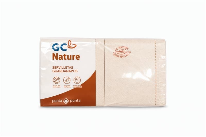 Servilleta 20x20 2 capas color natural, caja 30 paquetes