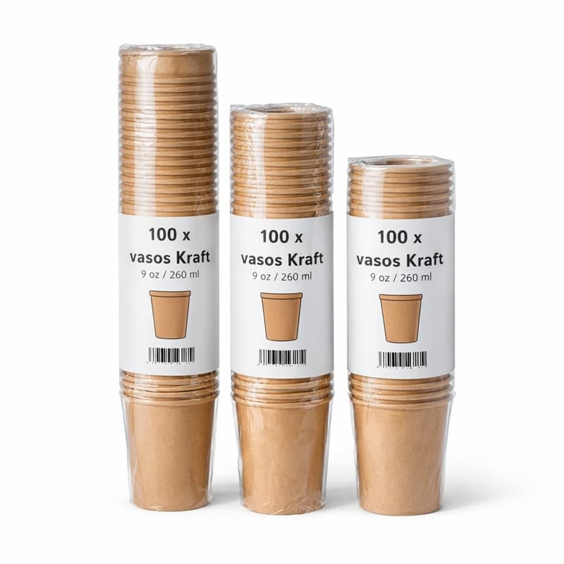 Vaso Café Nature KRAFT 240 ml 8Oz bolsa 50 vasos