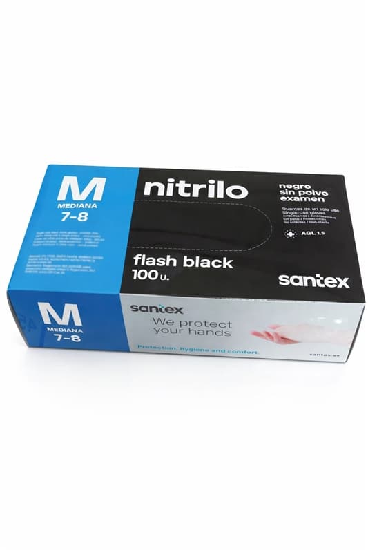 Guante NITRILO NEGRO s/polvo EXTRAFUERTE talla M