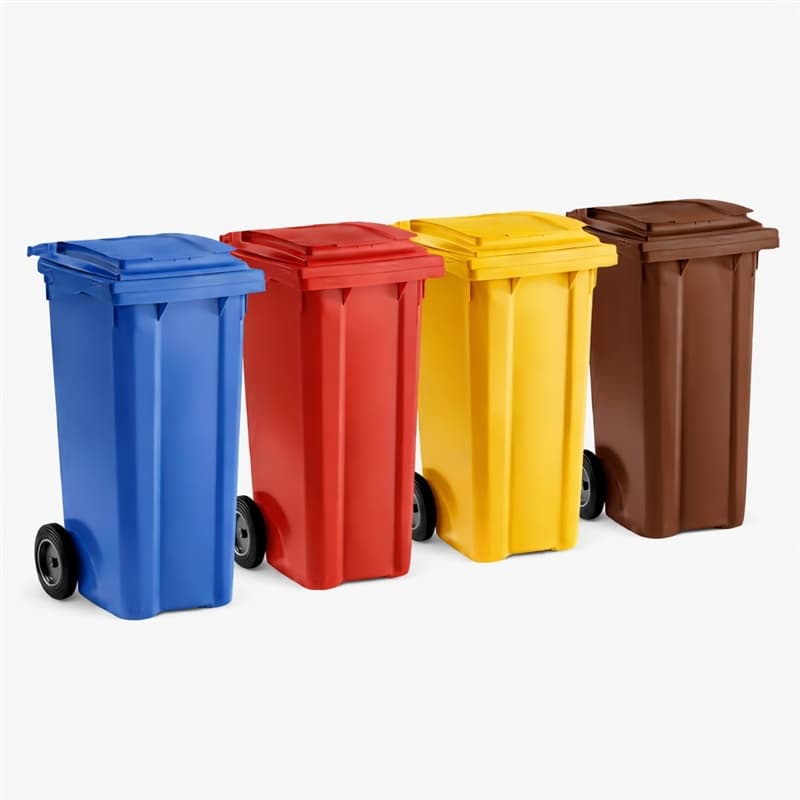 Contenedor 120 L con tapa y pedal, varios colores