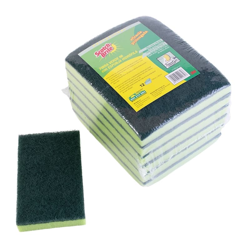 Pack 12 Scotch Brite con esponja 3M Ref 274HB