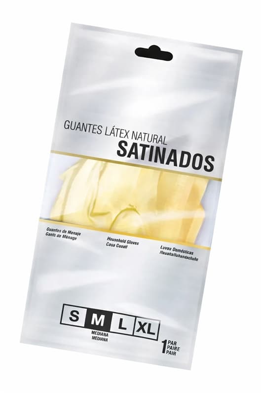 Par guante SATINADO color crema talla P/S, uso higiene y protección