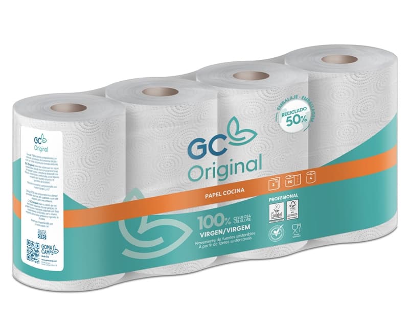 Papel cocina 2 capas muy absorbente rollo alta capacidad