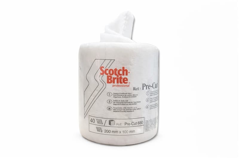 Rollo blanco Scotch Brite Ref 690 para limpieza industrial