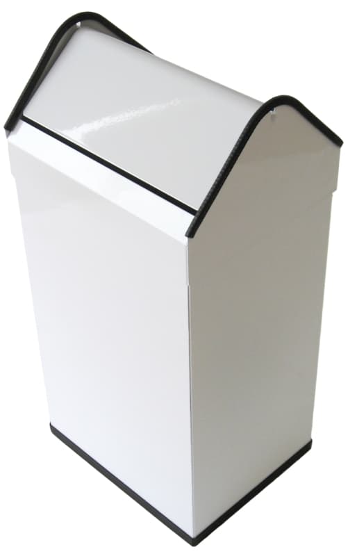 Papelera basculante blanca 40 litros con tapa basculante