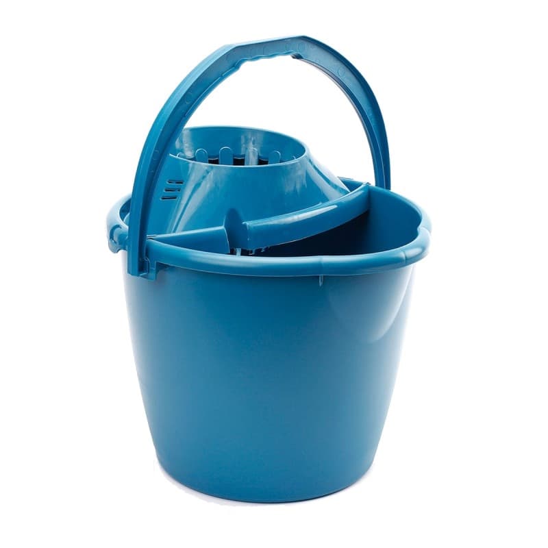 Cubo con escurridor 13 litros color azul, uso profesional