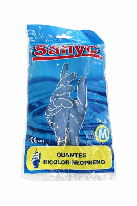 Guante NEOPRENO azul Talla M, uso profesional limpieza